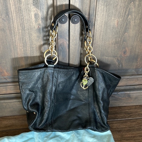Juicy Couture Handbags - Rare 100% Leather Y2K Juicy Couture Purse